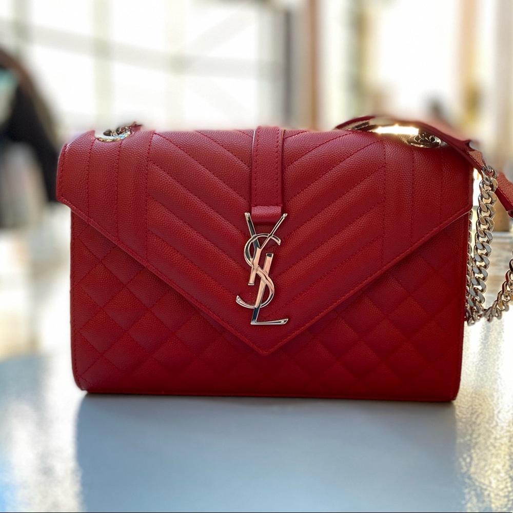 YSL Saint Laurent Grain De Poudre Textured Mix Matelasse Triquilt Monogram Bag